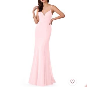 Azazie blushing pink Ezra bridesmaid dress, 14